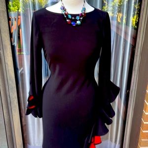 Alberto Makali size 4 black and red cocktail dress.